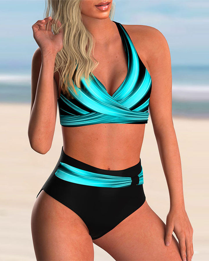 Victoria | Bikini-Set für Damen mit Kreuzdetail und Print