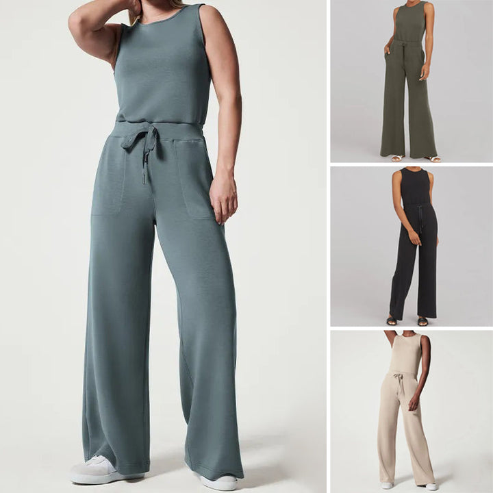 Diana | Élégance Allure Jumpsuit für Damen mit Rundhalsausschnitt