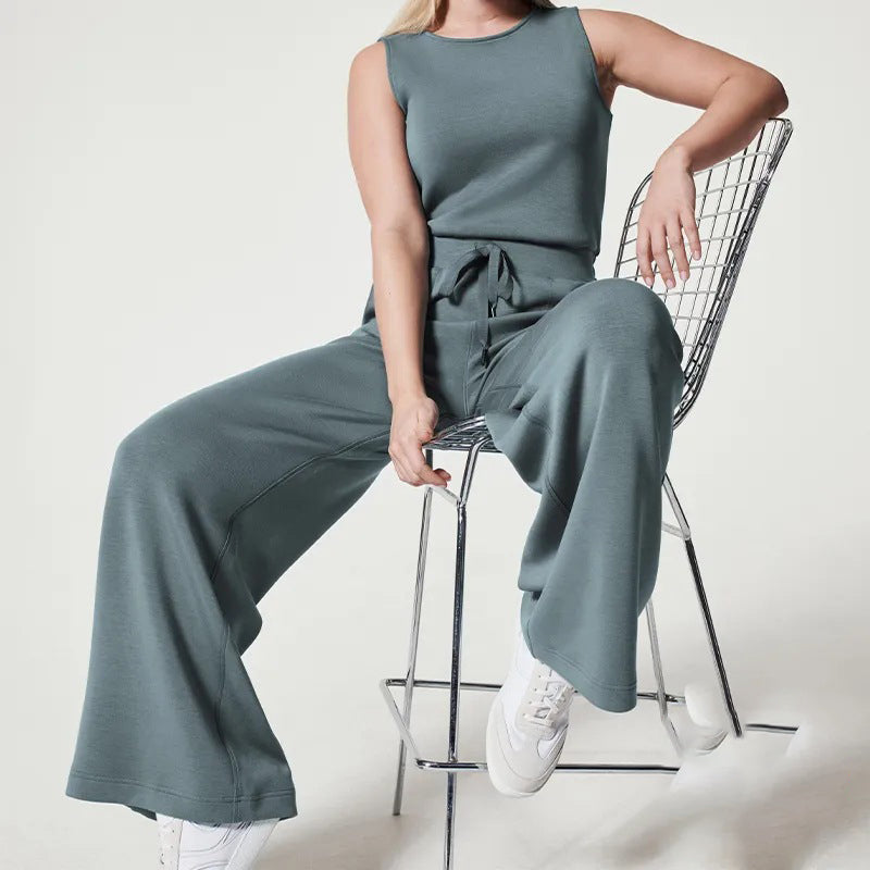Diana | Élégance Allure Jumpsuit für Damen mit Rundhalsausschnitt