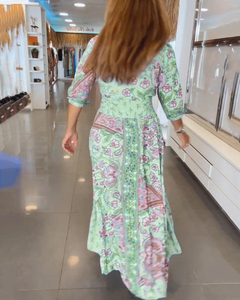 Ruth | Elegantes Ferien V-Ausschnitt Maxikleid für Damen