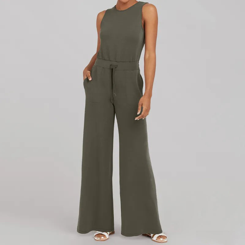 Diana | Élégance Allure Jumpsuit für Damen mit Rundhalsausschnitt