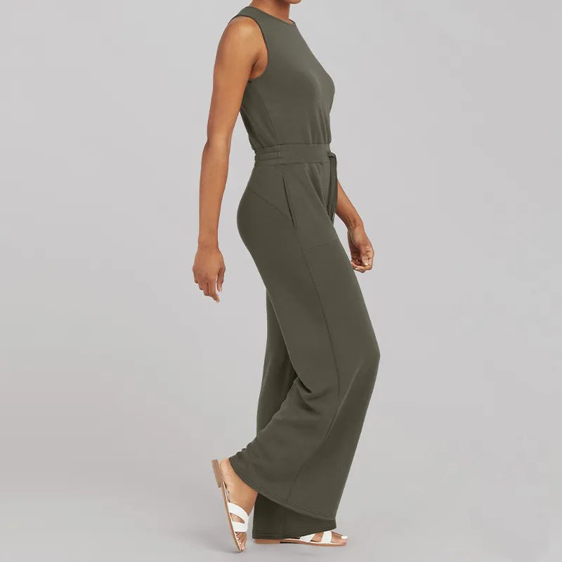 Diana | Élégance Allure Jumpsuit für Damen mit Rundhalsausschnitt