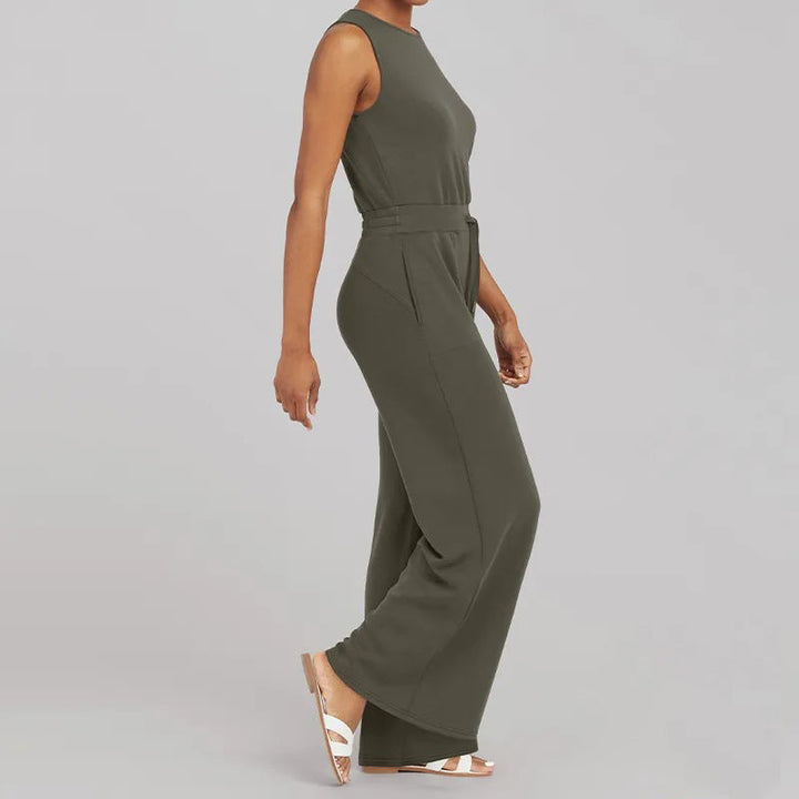 Diana | Élégance Allure Jumpsuit für Damen mit Rundhalsausschnitt