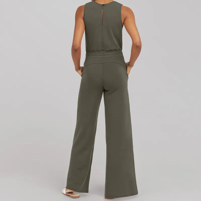 Diana | Élégance Allure Jumpsuit für Damen mit Rundhalsausschnitt