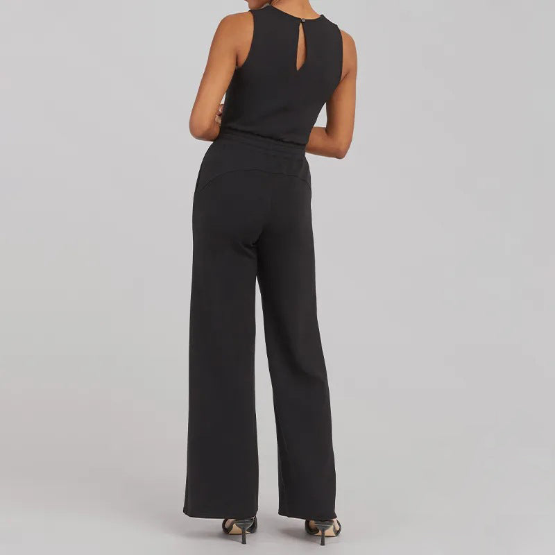 Diana | Élégance Allure Jumpsuit für Damen mit Rundhalsausschnitt