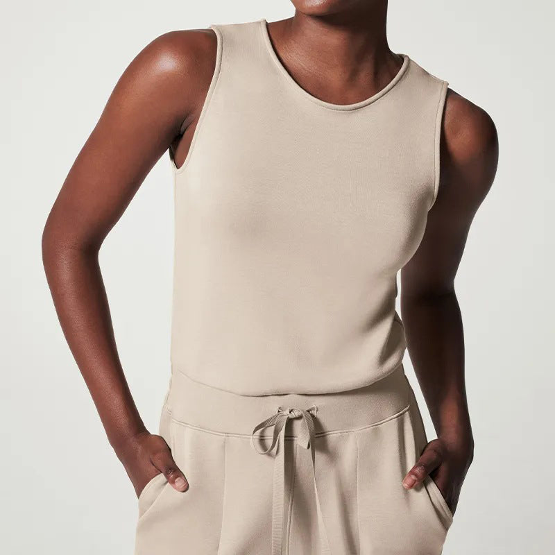 Diana | Élégance Allure Jumpsuit für Damen mit Rundhalsausschnitt