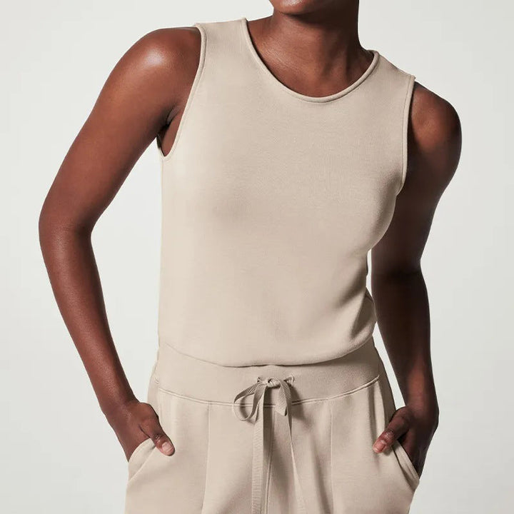 Diana | Élégance Allure Jumpsuit für Damen mit Rundhalsausschnitt