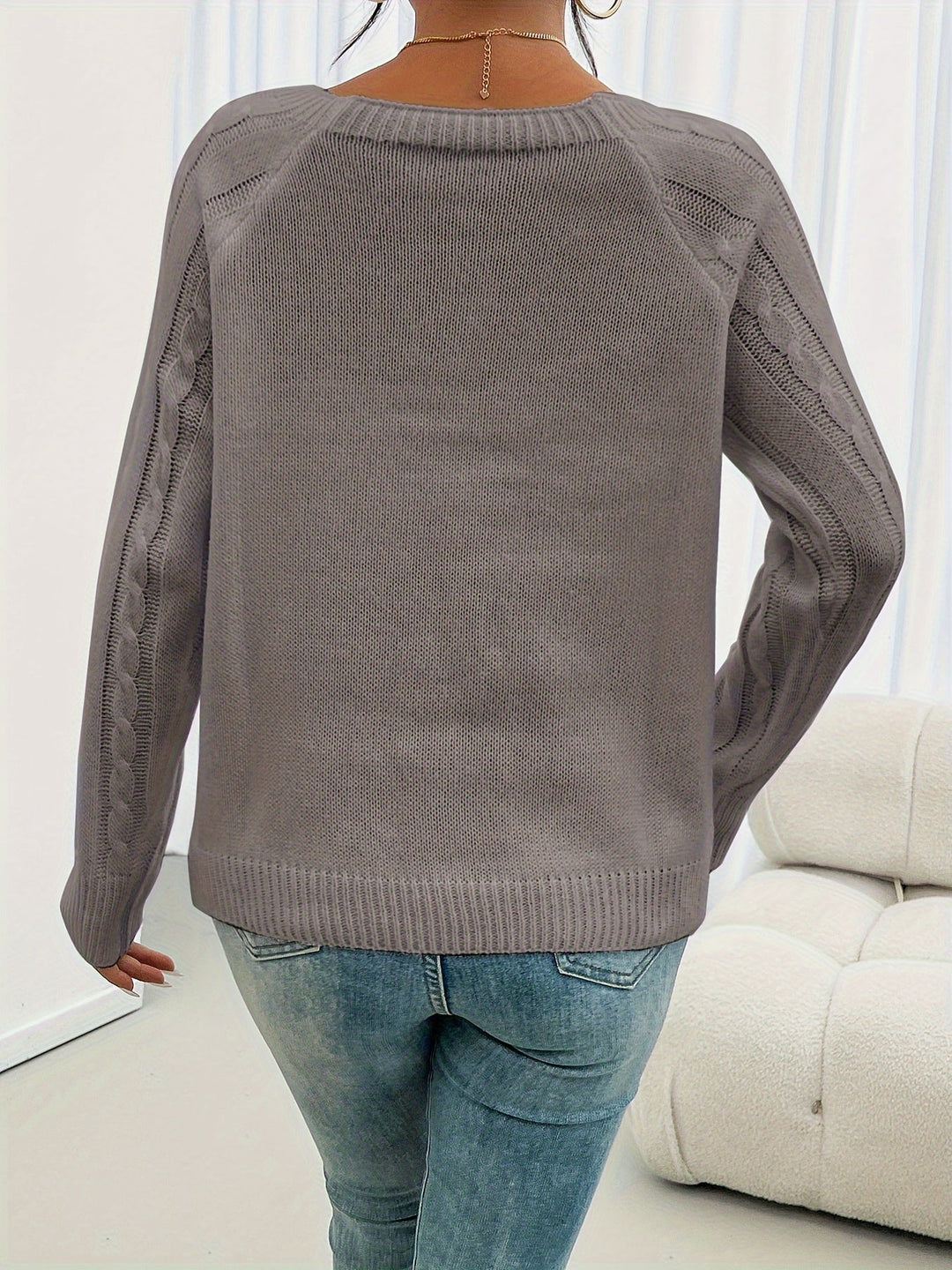 Marlene | Damenpullover mit Rundhalsausschnitt und langen Ärmeln