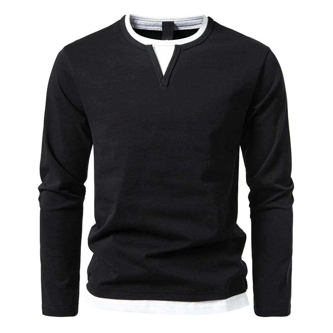 Jacob | Langarm Henley Pullover für Herren mit V-Ausschnitt