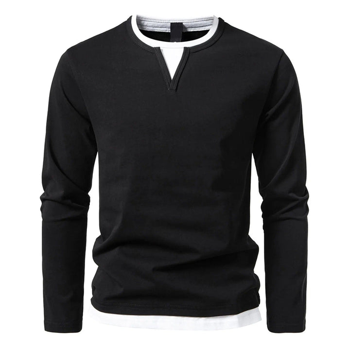 Jacob | Langarm Henley Pullover für Herren mit V-Ausschnitt