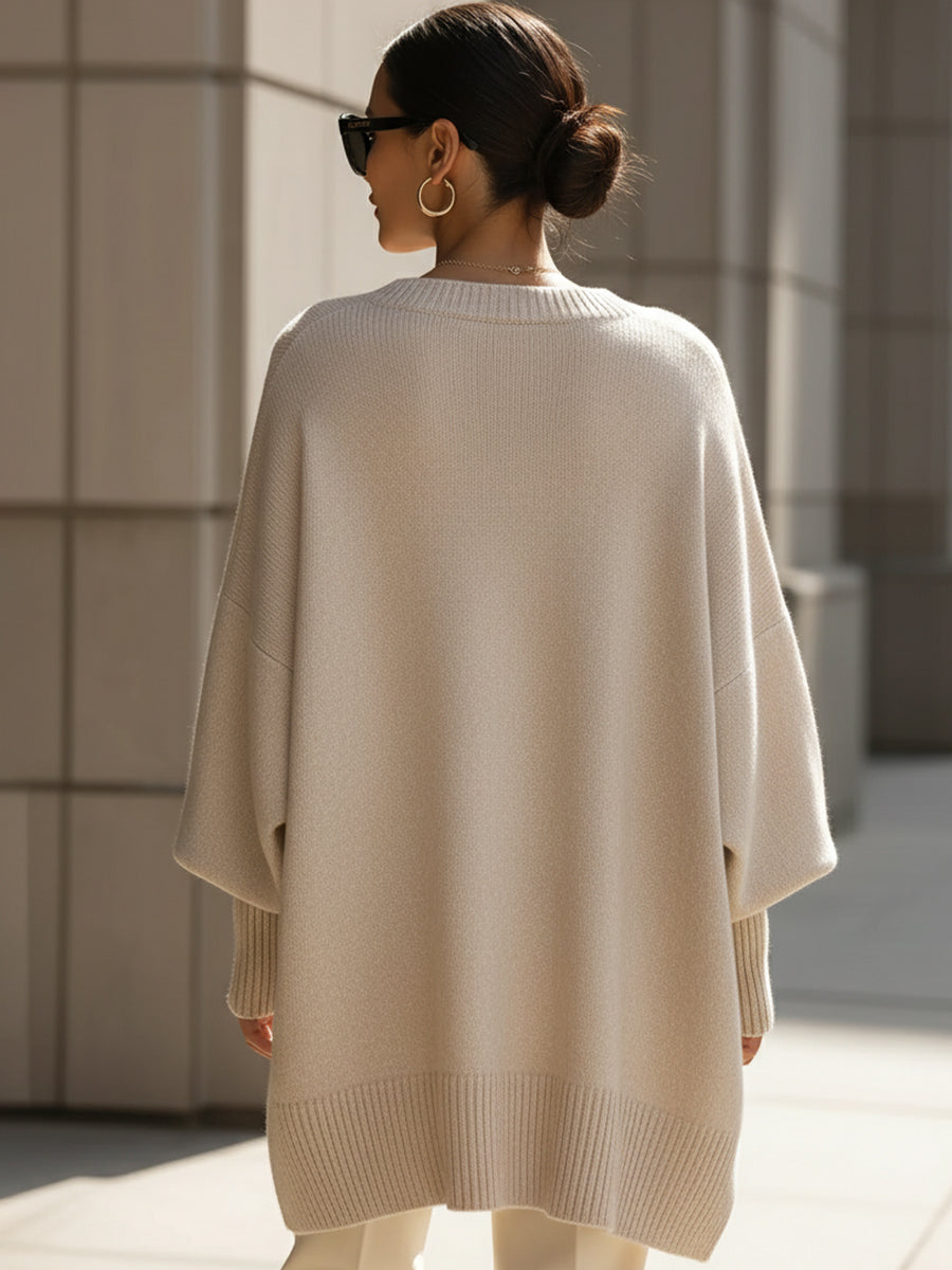 Jane | Oversized Pullover für Damen mit Rundhalsausschnitt und langen Ärmeln