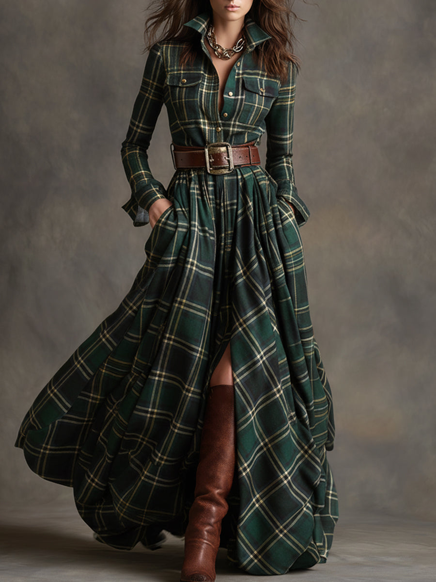 Evelyn | Klassisches, elegantes Hemdkleid für Damen mit langen Ärmeln