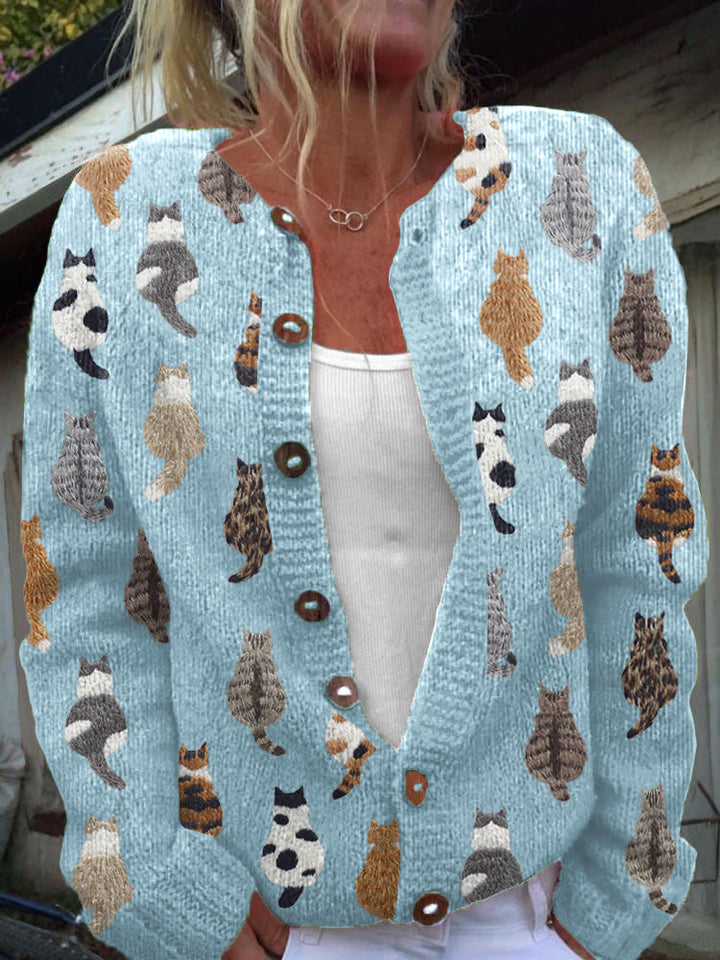 Mila | Damen Strickjacke mit langen Ärmeln und Knöpfen