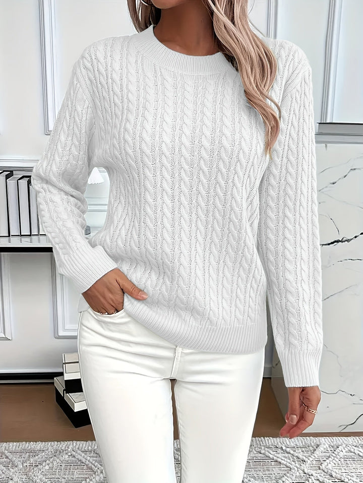 Nadia | Lässiger Strickpullover für Damen mit Rundhalsausschnitt und langen Ärmeln