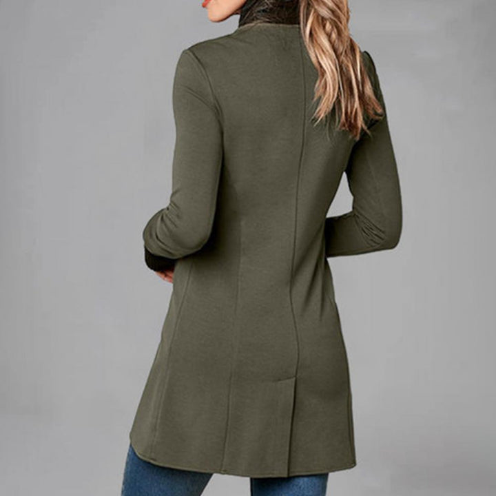 Damen-Jacke mit Stehkragen, langen Ärmeln und Knöpfen