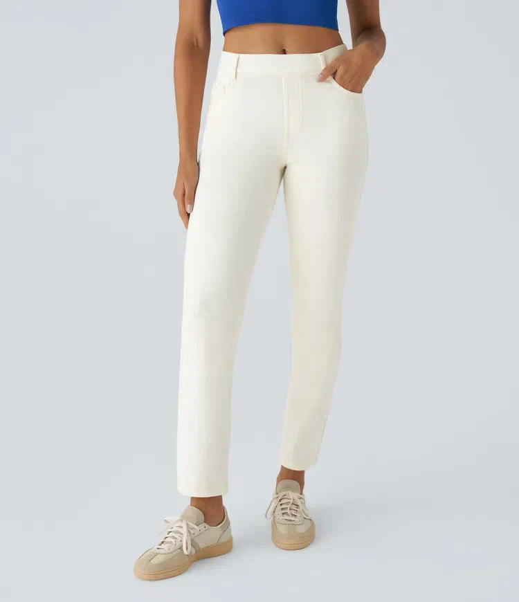 Kate | Elastische und Bequeme Hose für Damen mit weiter Passform und hohem Bund