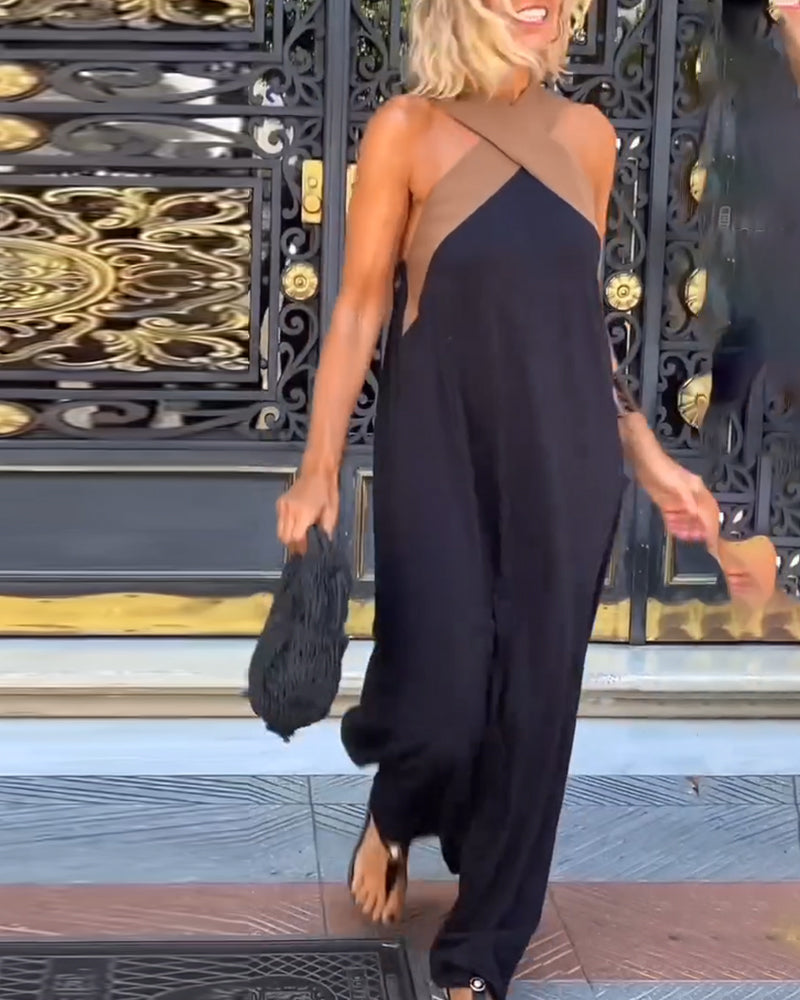 Olive | Maxikleid für Damen mit Kreuzhals