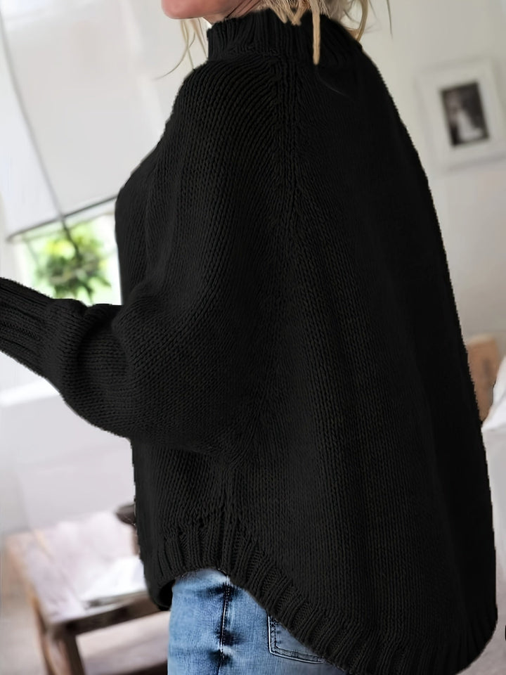 Heidi | Bequemer Vintage Kabelpullover für Damen mit Rollkragen und langen Ärmeln
