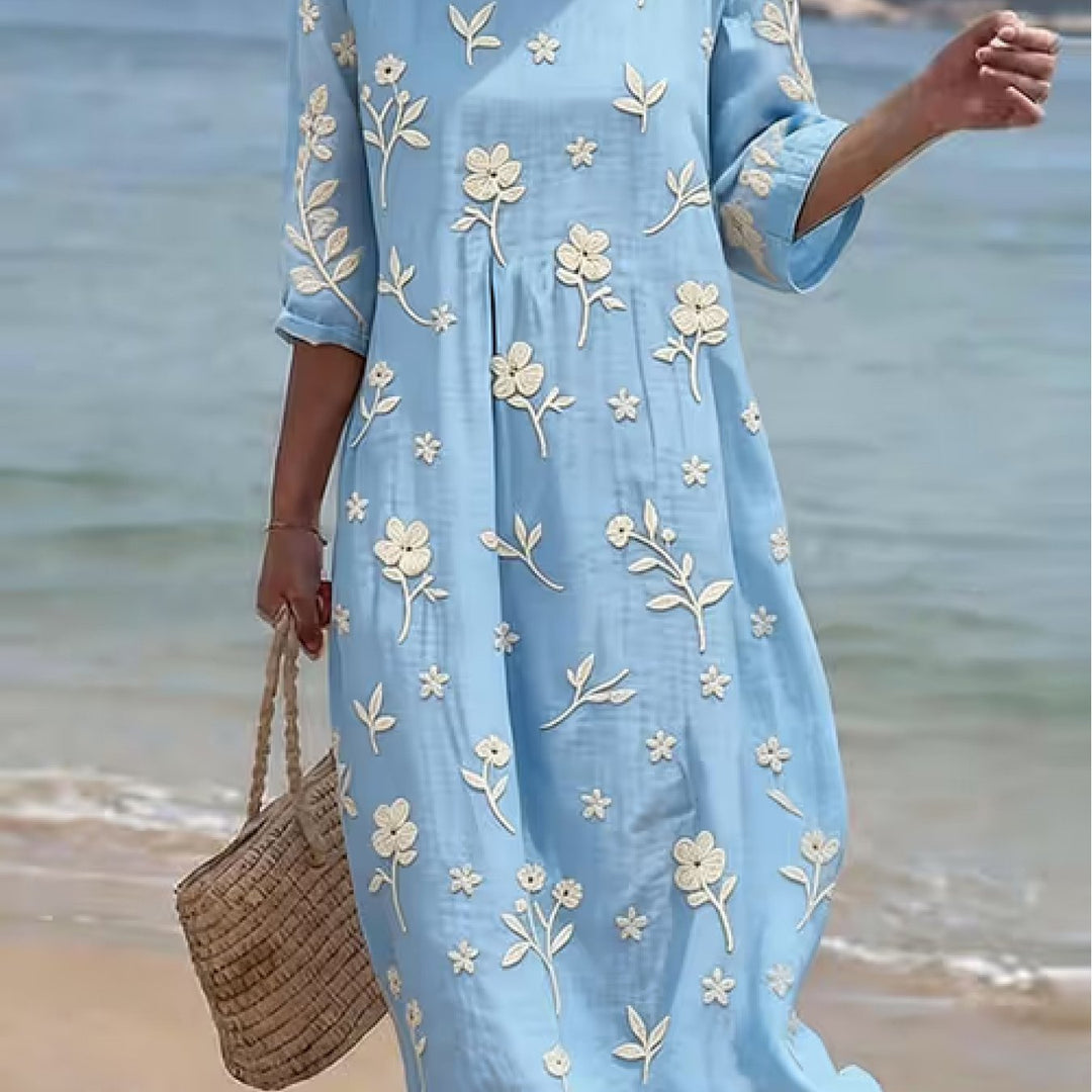 Maxine | Besticktes Halbarm Kleid für Damen mit Blumenmuster