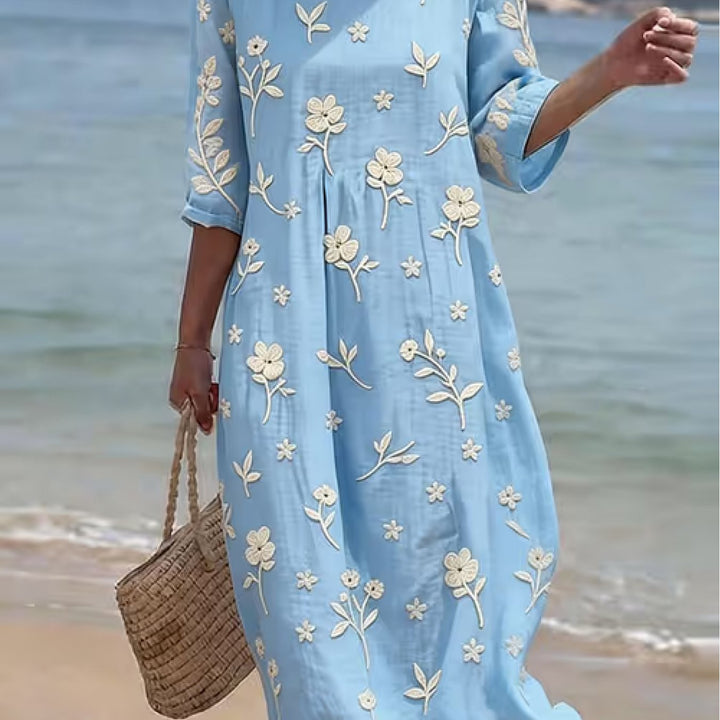 Maxine | Besticktes Halbarm Kleid für Damen mit Blumenmuster