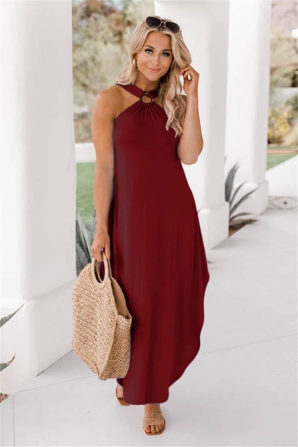 Jezrah | Halter Breeze Maxikleid für Damen mit Neckholder-Ausschnitt