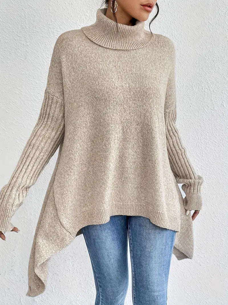 Bridgette | Bequemer langer Rollkragenpullover für Damen