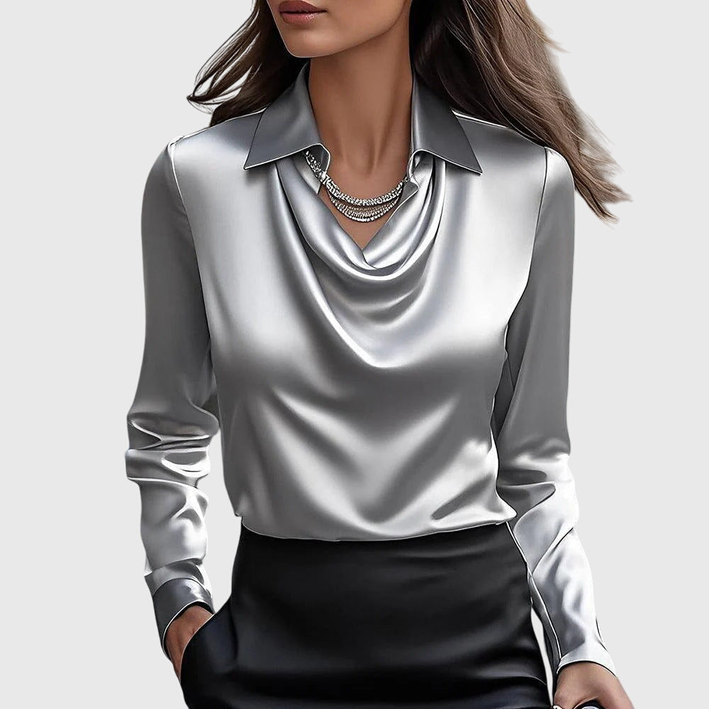 Brooklyn | Elegante Bluse für Damen mit V-Ausschnitt und langen Ärmeln