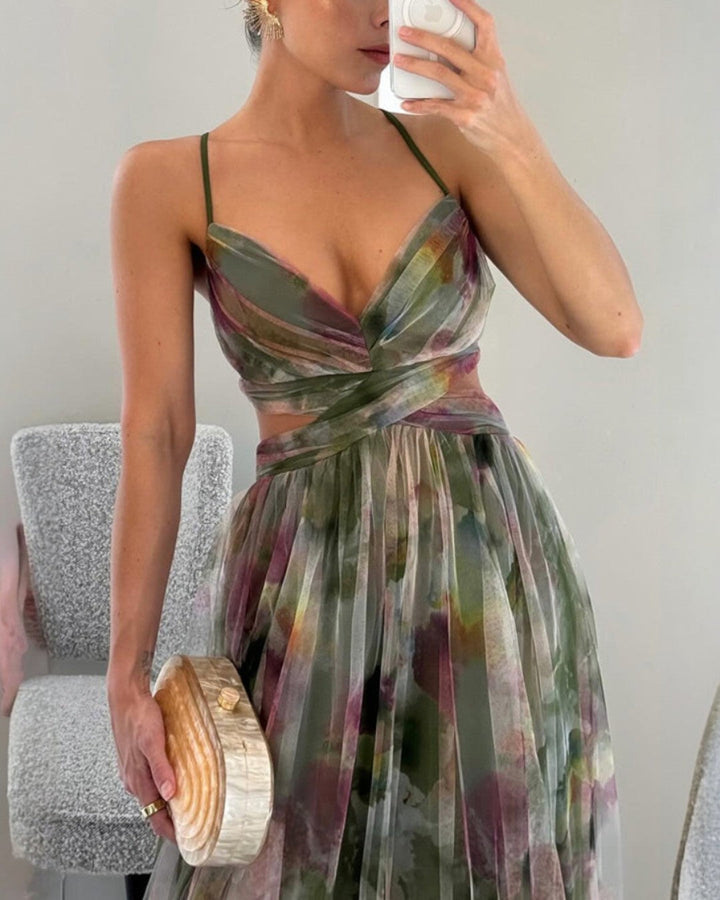 Giselle | Fesselndes Floral-Maxikleid für Damen mit V-Ausschnitt
