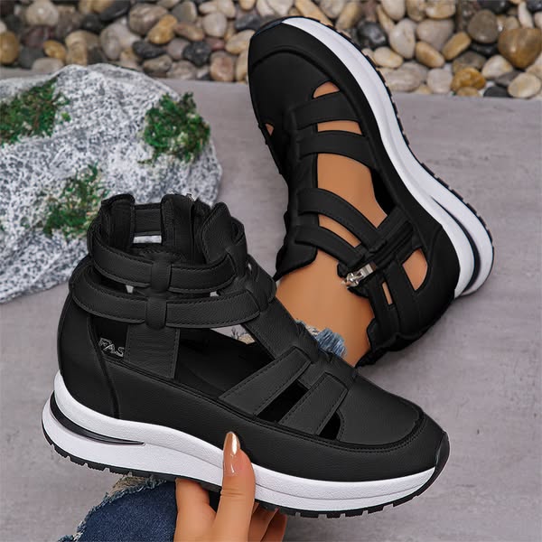Leichte Keil-Sandalen für Damen mit seitlichem Reißverschluss für ultimativen Komfort