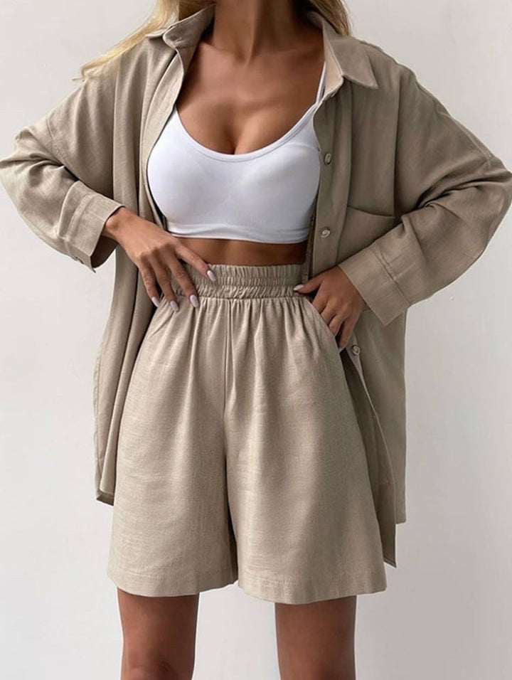 Anessa | Elegantes Zweiteiliges Set für Damen mit V-Ausschnitt und langen Ärmeln