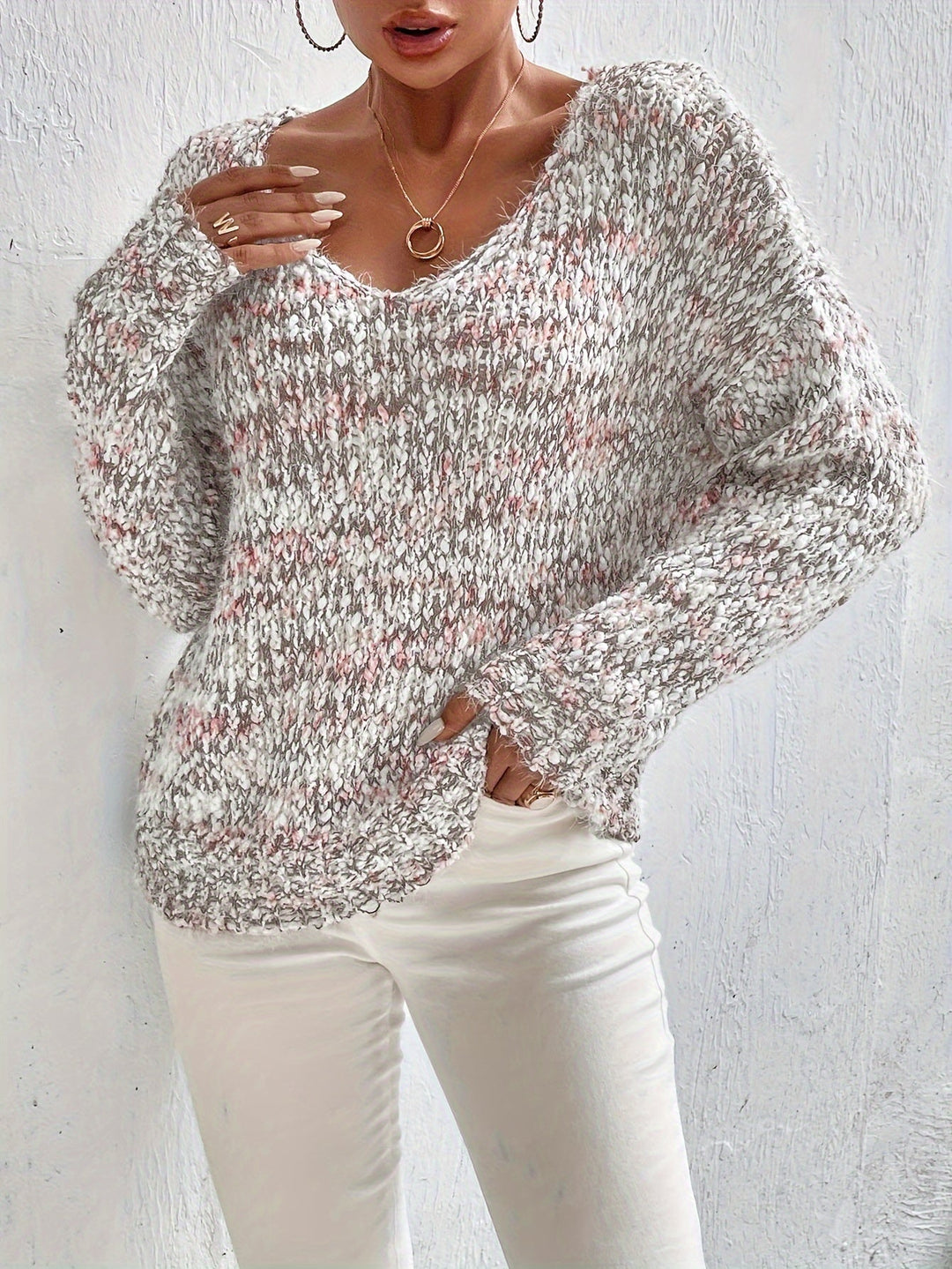 Serina | Lässiger Pullover für Damen mit langen Ärmeln und Batik-Optik