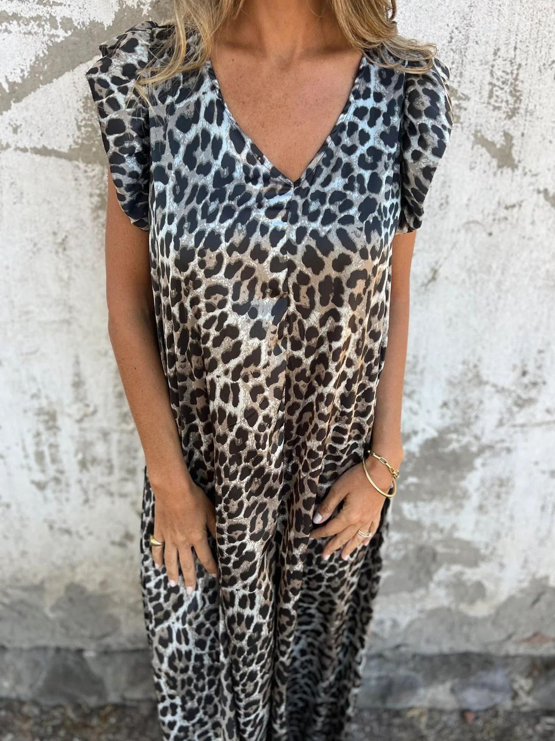 Zayla | Schicker Leoparden-Jumpsuit für Damen mit Rundhalsausschnitt