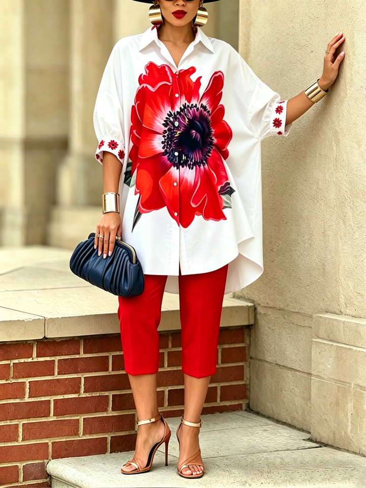 Damen Zweiteiliges Set mit Floralprint | Eleganter Moderner Stil