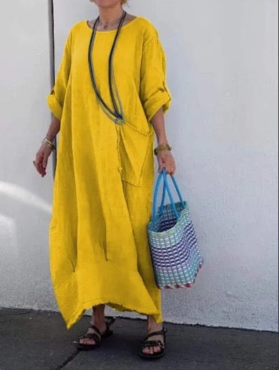 Leonore | Luftiges Oversized Maxikleid für Damen mit Rundhalsausschnitt