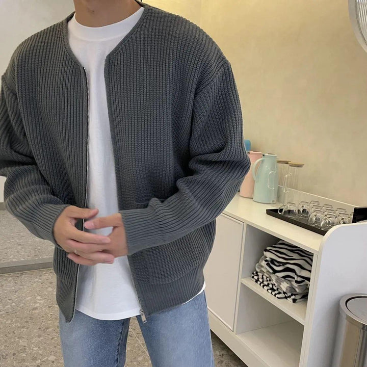 Federico | Trendige Strickjacke für Herren mit Rundhalsausschnitt