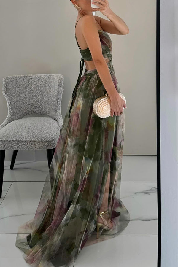 Valerie | Elegantes Florales Maxikleid für Damen mit V-Ausschnitt