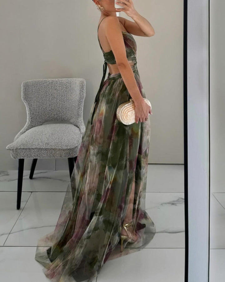 Giselle | Fesselndes Floral-Maxikleid für Damen mit V-Ausschnitt
