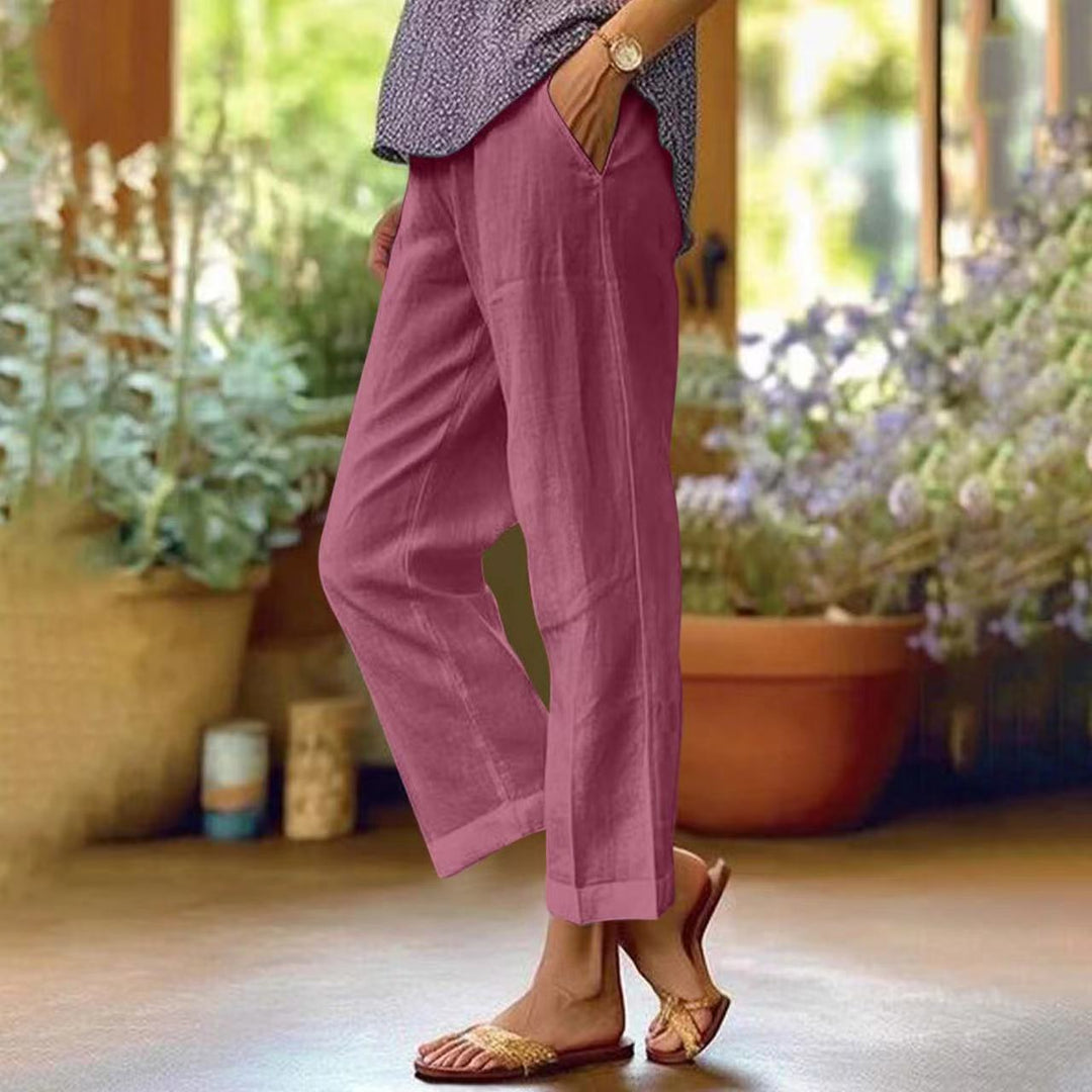 Küstenbrise Hose für Damen mit geradem Bein und mittlerem Bund