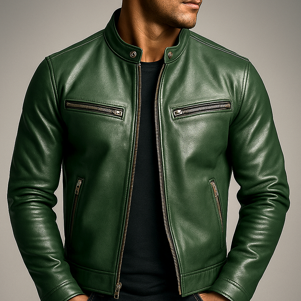 Herren Bikerjacke mit Taschen und Reissverschluss