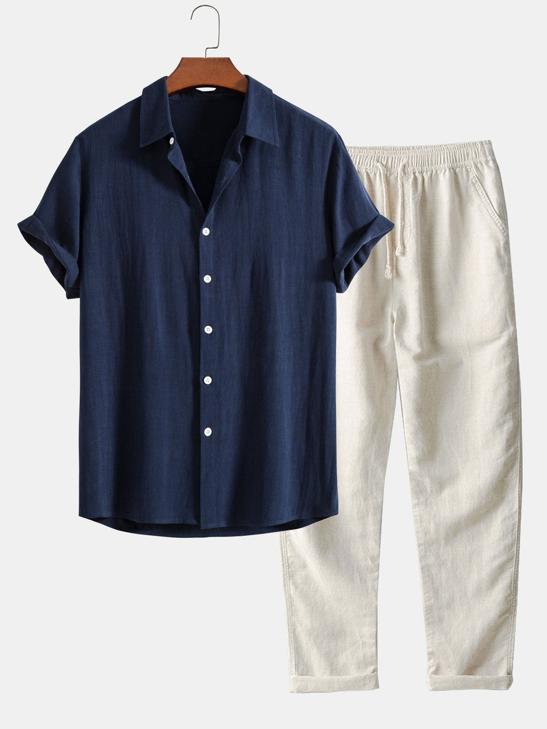 Button-Up Hemd und gerade geschnittene Hose -Rayon-Mischung für Herren