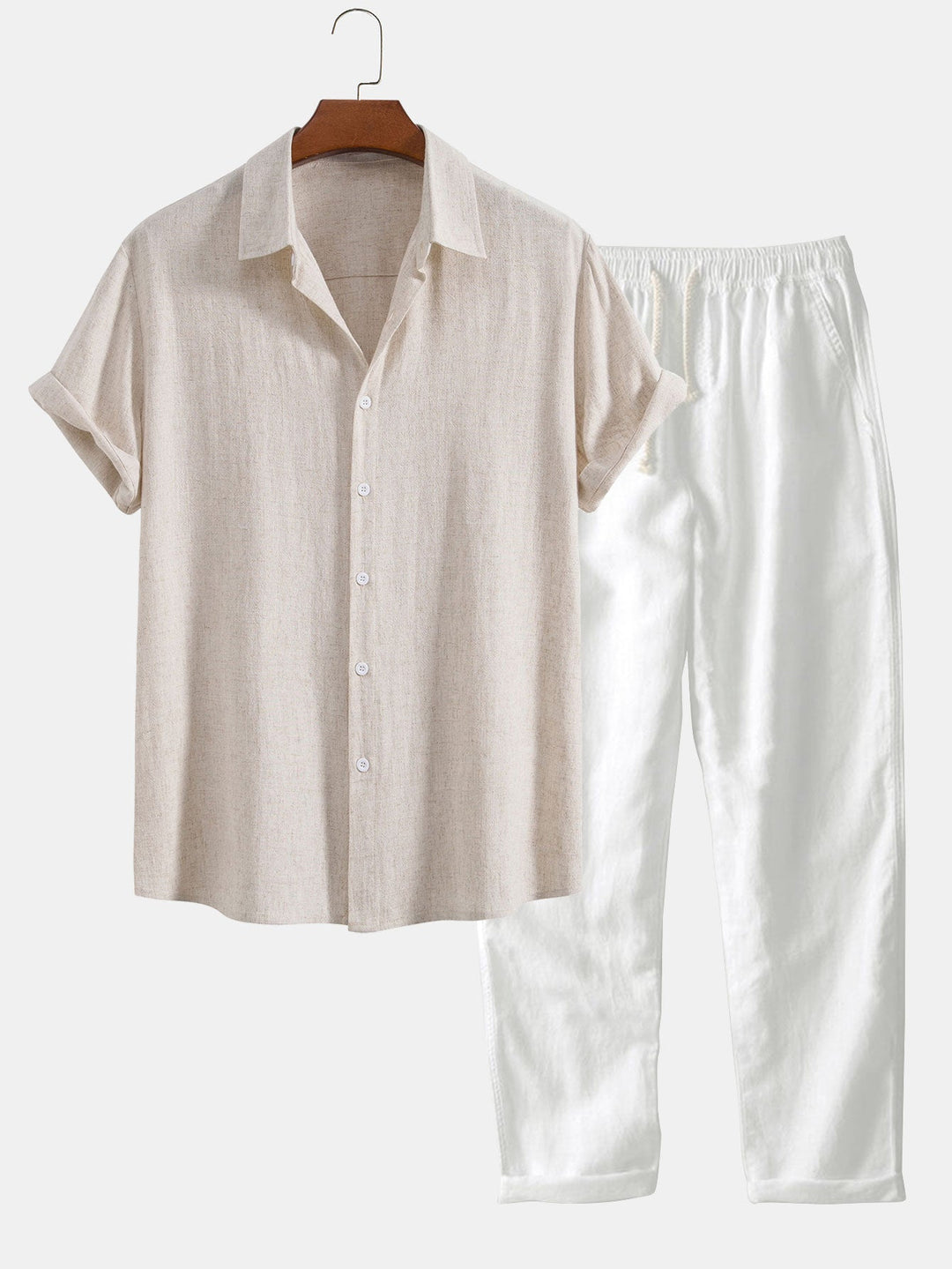 Button-Up Hemd und gerade geschnittene Hose -Rayon-Mischung für Herren