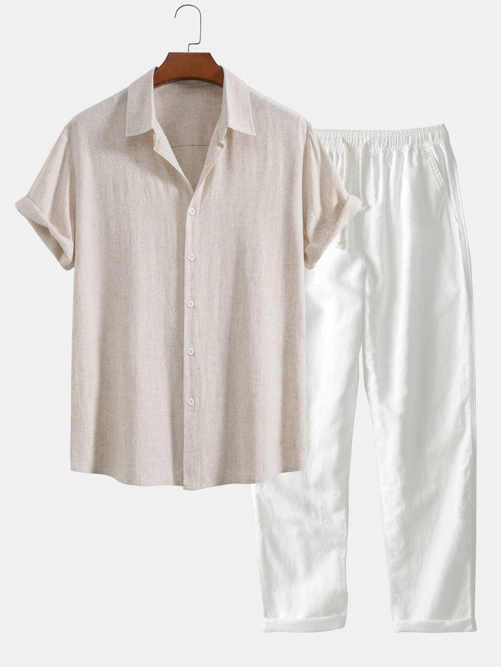 Button-Up Hemd und gerade geschnittene Hose -Rayon-Mischung für Herren