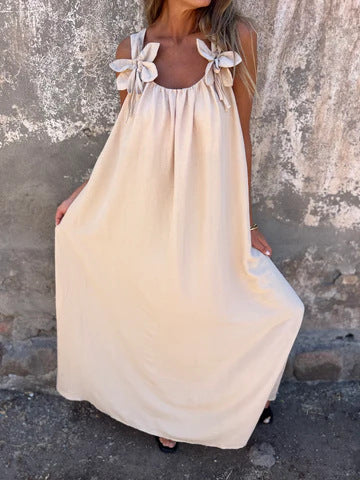 Stacey | Geblümtes Maxikleid für Damen mit U-förmigem Ausschnitt