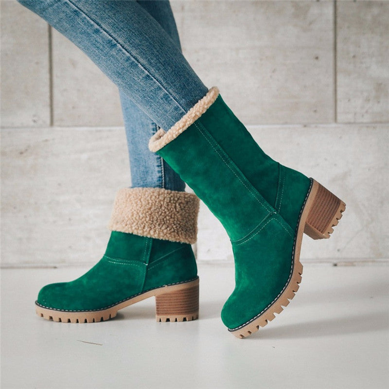 Rosaria | Weich Gefütterte Warme Stiefel für Damen mit niedrigem Absatz