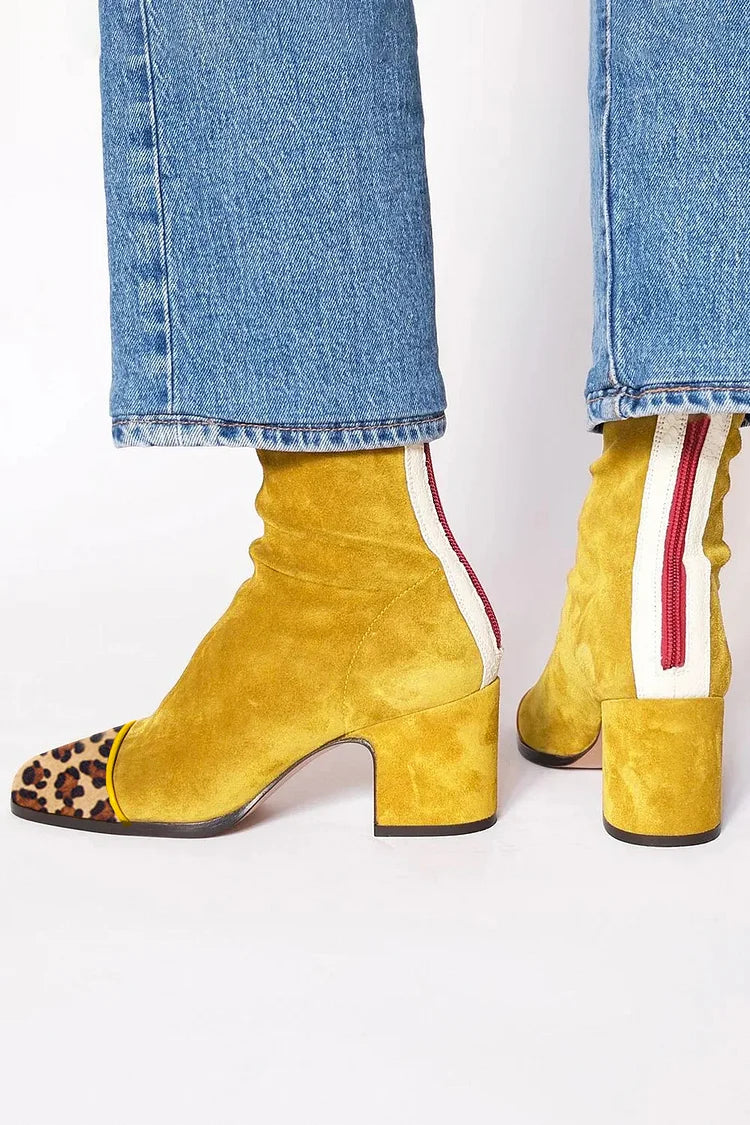 Mid-Heel Ankle Boot Stiefel für Damen mit Sportlichen Details