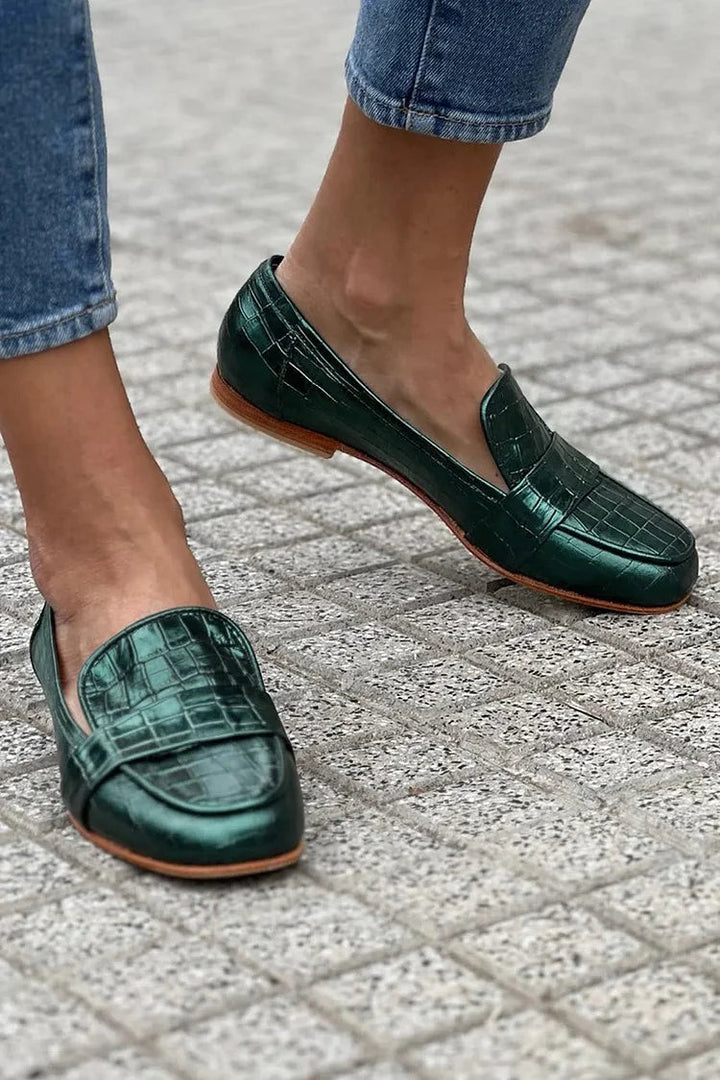 Krokodileffekt Loafer für Damen
