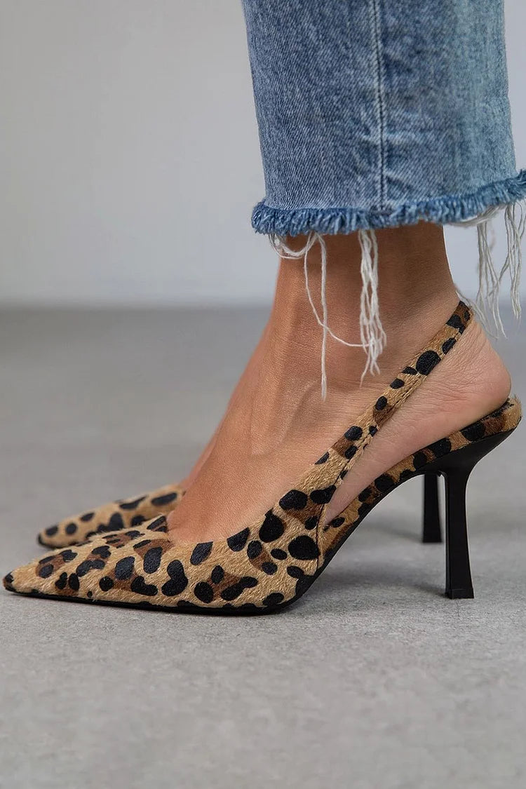 Maria | Stiletto-Absatzschuhe für Damen mit spitzer Zehenpartie und Leopardenmuster