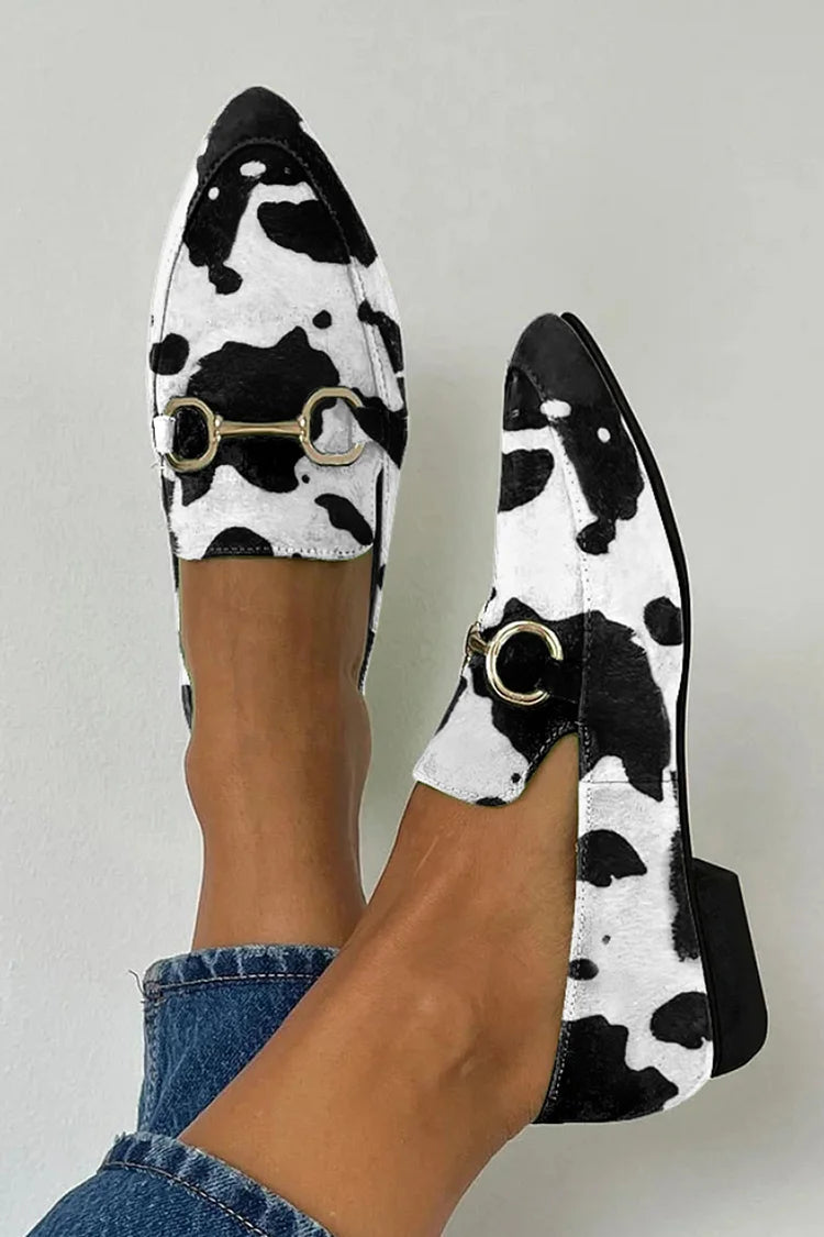 Marcy | Kuhfell-Print Slipper