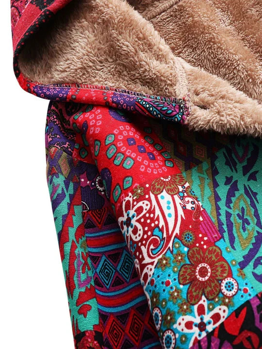 Remi | Bequeme Patchwork-Jacke für Damen mit Kapuze und langen Ärmeln