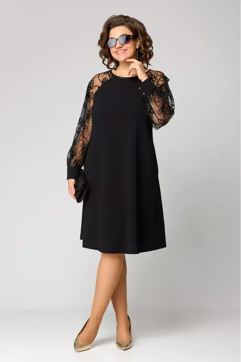 Barbora | Elegantes Kleid für Damen mit ärmeln und Rundhalsausschnitt